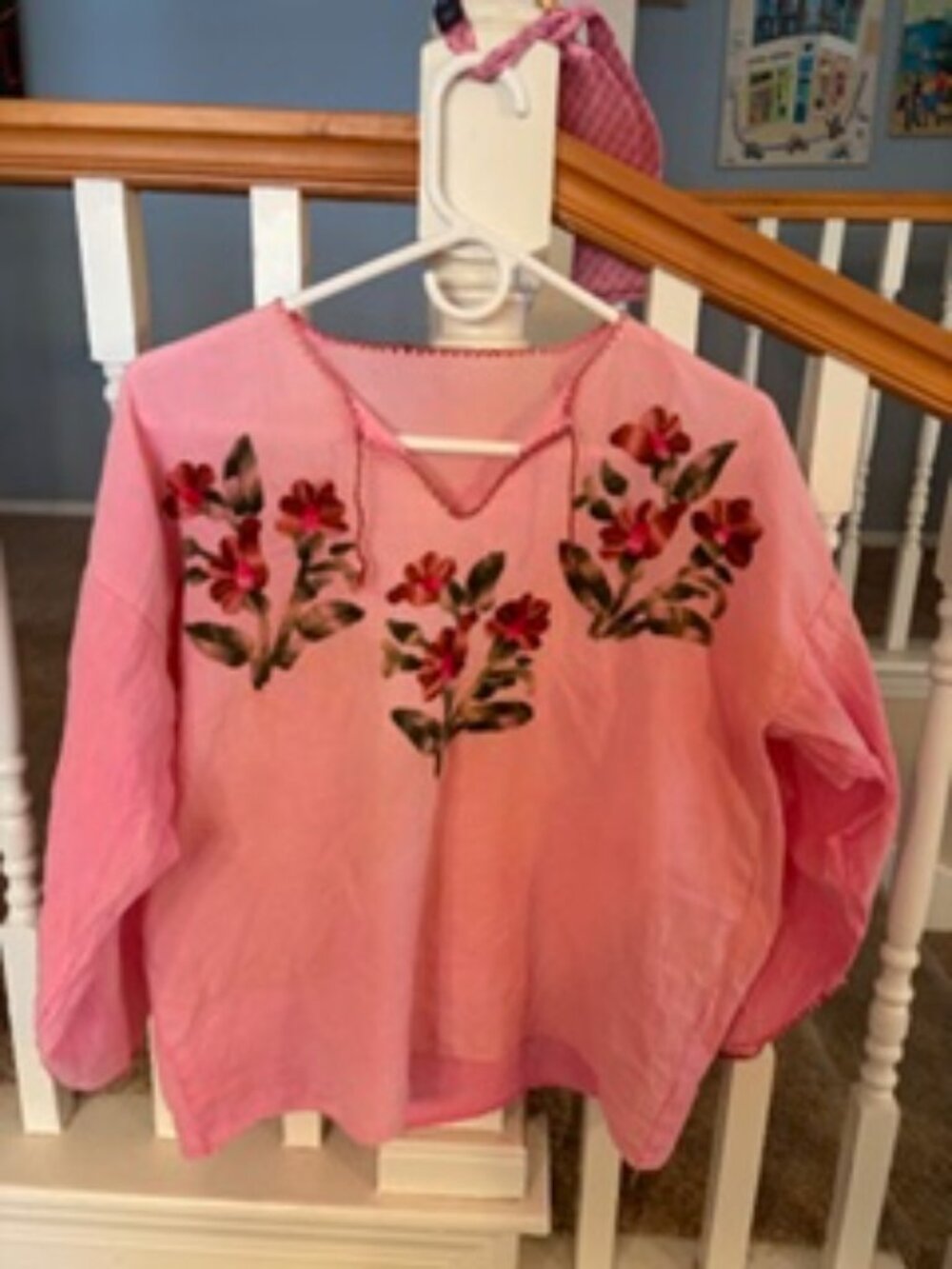 V-Neck Bohemian Embroidered Blouse